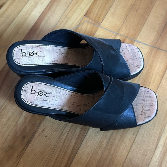 B.O.C. Cici Leather Like Black platform - Picture 1 of 6